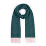 Pink and green reversible wool scarf